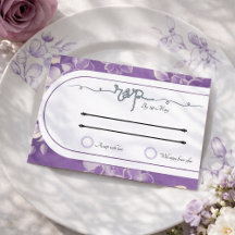 Hochzeitsszenario RSVP lila Vintage Kunst einfügen