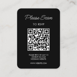 Hochzeitsszenario RSVP, QR-Code Moderner Minimalis Begleitkarte