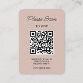 Hochzeitsszenario RSVP, QR-Code Moderner Minimalis Begleitkarte (Vorderseite)