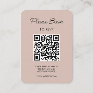 Hochzeitsszenario RSVP, QR-Code Moderner Minimalis Begleitkarte