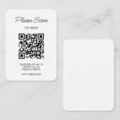 Hochzeitsszenario RSVP, QR-Code Moderner Minimalis Begleitkarte (Vorne/Hinten)