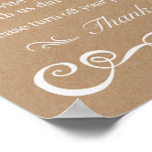 Hochzeitsszenario - Rustikales Hochzeitsszeichen Poster (Ecke)