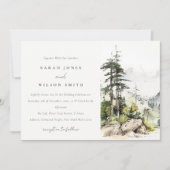 Hochzeitsszenario "Soft Woods Mountain" Einladung (Vorderseite)