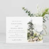 Hochzeitsszenario "Soft Woods Mountain" Einladung (Stehend Vorderseite)