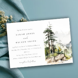 Hochzeitsszenario "Soft Woods Mountain" Einladung