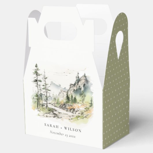 Hochzeitsszenario "Soft Woods Mountain" Geschenkschachtel (Geöffnet)