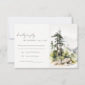 Hochzeitsszenario "Soft Woods Mountain" RSVP Karte (Vorderseite)