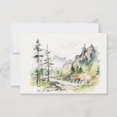 Hochzeitsszenario "Soft Woods Mountain" RSVP Karte (Rückseite)