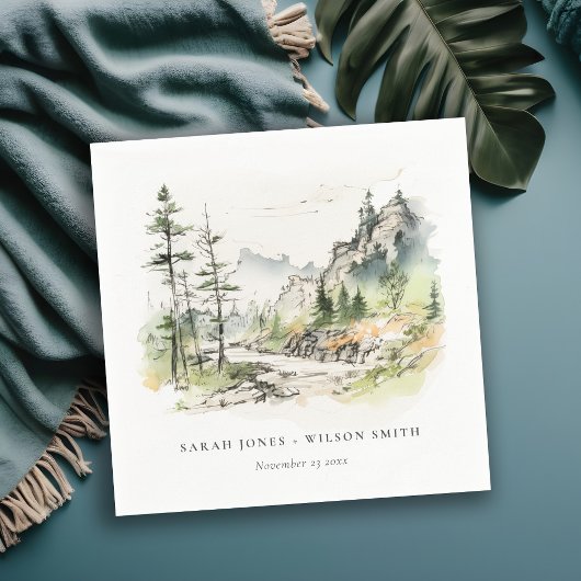 Hochzeitsszenario "Soft Woods Mountain" Serviette