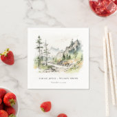 Hochzeitsszenario "Soft Woods Mountain" Serviette (Beispiel)