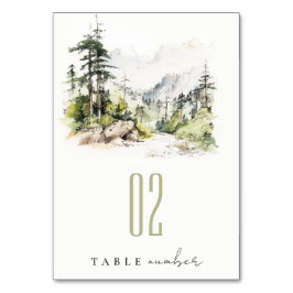 Hochzeitsszenario "Soft Woods Mountain" Tischnummer