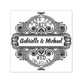 Hochzeitsszenario Speichern des Verzierten Vintage Permastempel (Design)