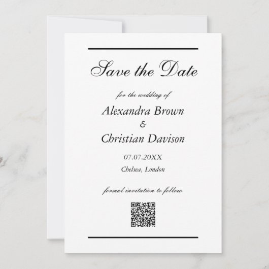 Hochzeitsszenario speichern Sie das Datum mit einf Einladung (Vorderseite)