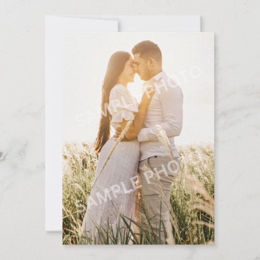 Hochzeitsszenario speichern Sie das Datum mit einf Einladung (Rückseite)