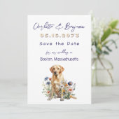 Hochzeitsszenario speichern Sie das Termine-Gelbe Save The Date (Stehend Vorderseite)