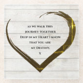 Hochzeitsszenario-Verlobung Glasuntersetzer (Vorderseite)