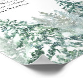 Hochzeitsszenario Wasserfarbener Pinienwald Poster (Ecke)