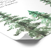 Hochzeitsszenario Wasserfarbener Pinienwald Poster (Ecke)