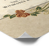 Hochzeitsszeugnis für Lebenszeit Poster (Ecke)