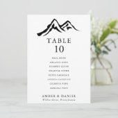 Hochzeitstabelle 10 für Mountain Wedding Table Einladung (Stehend Vorderseite)