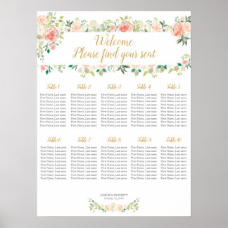 Hochzeitstabelle 10 Tische | ROSE Poster