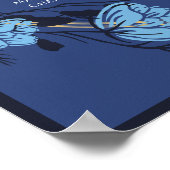 Hochzeitstabelle für blaue Blume Poster (Ecke)