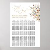 Hochzeitstabelle für Bohemische Wildblume Poster (Vorne)