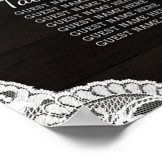 Hochzeitstabelle für Eichenholz Poster (Ecke)