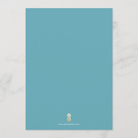 Hochzeitstabelle für Küstenfarben, Tischplan Einladung (Rückseite)