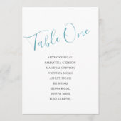 Hochzeitstabelle für Küstenfarben, Tischplan Einladung (Vorderseite)