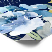 Hochzeitstabelle für Navy Blue Floral 16 Table Sea Poster (Ecke)