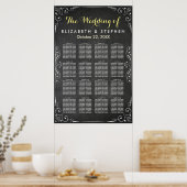 Hochzeitstabelle für Schwarz-Weiß-Halbpension Poster (Küche)