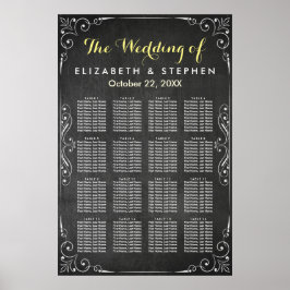 Hochzeitstabelle für Schwarz-Weiß-Halbpension Poster