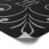 Hochzeitstabelle für Schwarz-Weiß-Halbpension Poster (Ecke)