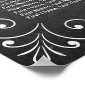 Hochzeitstabelle für Schwarz-Weiß-Halbpension Poster (Ecke)