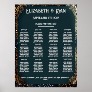 Hochzeitstabelle für Sitzplätze Poster