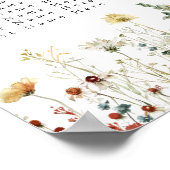 Hochzeitstabelle für Sommersitze in der Wildblume Poster (Ecke)