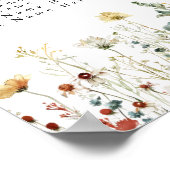 Hochzeitstabelle für Sommersitze in der Wildblume Poster (Ecke)