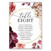 Hochzeitstabelle für Tischnummern (Vorderseite)