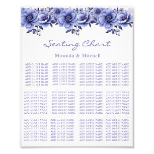 Hochzeitstabelle für Wasserfarben-Violett Fotodruck