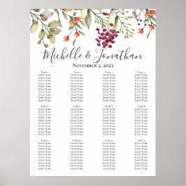 Hochzeitstabelle für Wildblumen Poster