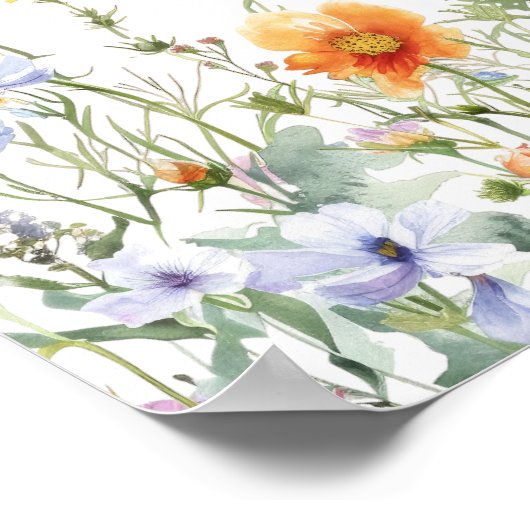 Hochzeitstabelle für Wildblumen Poster (Ecke)