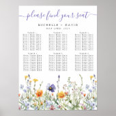 Hochzeitstabelle für Wildblumen Poster (Vorne)