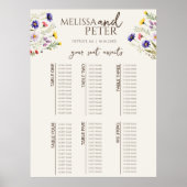 Hochzeitstabelle für Wildblumen Poster (Vorne)