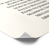 Hochzeitstabelle für Wildblumen Poster (Ecke)