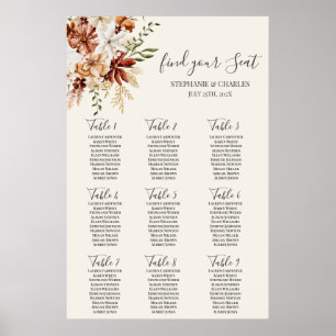 Hochzeitstabelle für Wildblumen Poster
