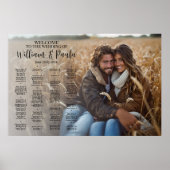 Hochzeitstabelle mit alphabetischem Foto Poster (Vorne)