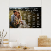 Hochzeitstabelle mit alphabetischem Foto Poster (Küche)