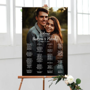 Hochzeitstabelle mit alphabetischem Foto Poster