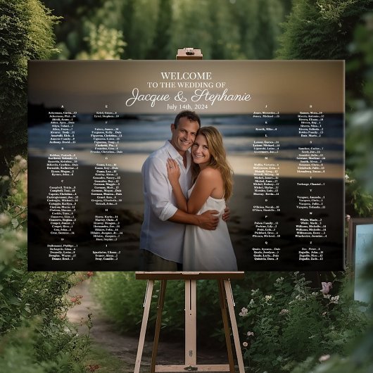 Hochzeitstabelle mit alphabetischem Foto Poster